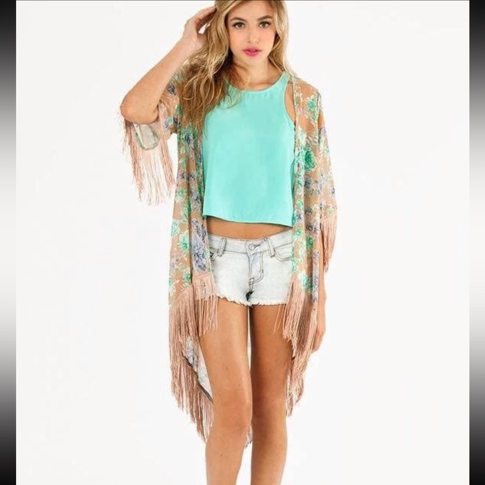 Summer Breeze Floral Print Kimono Top
